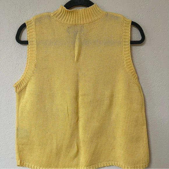 VTG 100% Cotton butter Yellow Sweater Vest Hunt Club Vest Xl - Picture 5 of 8